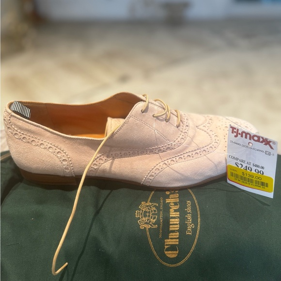 Church's Shoes - Church’s Nude Suede Wingtip Oxford Shoes | Size 38.5 (8 US) | New